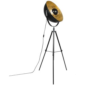QAZQA Industrial Tripod Floor Lamp Black - Magna 50 Eglip