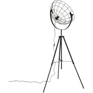Qazqa - Industrial Tripod Floor Lamp Black 50 cm Adjustable - Hanze