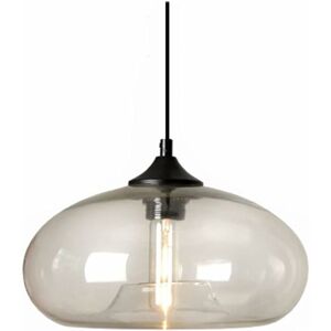 DEWDAT Industrial Vintage Colorful Glass Pendant Light Retro Loft Bar E27 Ceiling Hanging Lamp Kitchen Dining Room Bedroom Chandelier 28cm (Clear) [Energy