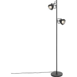 QAZQA Industrial Floor Lamp Black 2-Light - Emado