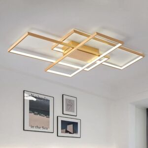 Ganeed - Dimmable Ceiling Light 50W,3 Square Gold led Ceiling Light with Remote Control 3 Colors,Modern led Chandelier Flush Mount Ceiling Lamp