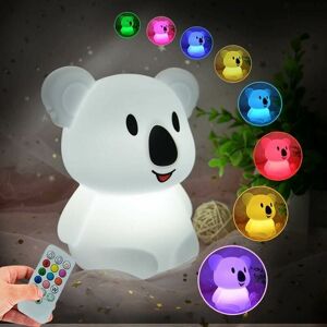 Dewdat - Kids Night Light, Silicone Bedside Lamp / Baby Lights / Baby Room Lamp / Kid's Bed Lamp / Adjustable Brightness and Color, Touch Controls
