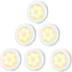 TONCHEAN LED Closet Light, 6pcs Cabinet Lights Night Light, Motion Sensor LED Lighting with Magnetic Base, for Stairs Kitchen Display Cabinet (Battery