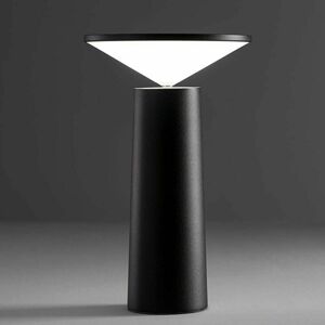 DEWDAT Led Cordless Table Lamp, usb Rechargeable Desk Lamp, Cordless Dimmable Touch Bedside Lamp, 3 Colors, for Indoor/Outdoor, Restaurant, Bar, IP54, Black