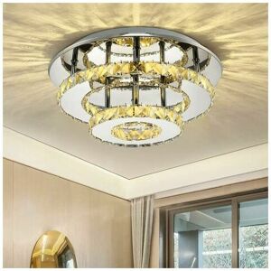 DEWDAT LED Crystal Ceiling Light, Modern Design Crystal Ceiling Chandelier, Lighting for Bedroom Living Room Balcony Corridor, 36w Ø30cm × H15cm Warm