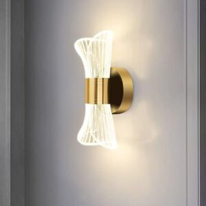 Linghhang - led Indoor Wall Light, 12W Modern Dimmable Wall Lamp, Acrylic Metal Wall Lighting, Gold Wall Light Fixture for Living Room Hallway Bedroom