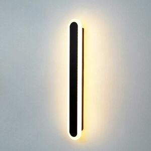 DEWDAT Led Indoor Wall Light 60CM Tricolor rgb Wall Light Modern Down Light 24W Wall Lamp for Bedroom Living Room Stair Hallway AC175-265V(Black) [Energy