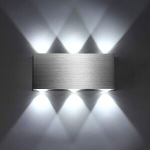 TONCHEAN Led Wall Light 6W Indoor Modern Square Up Down Aluminum Wall Lamp Lighting Decoration Light for Bedroom Office Bed Corridor Living Room Hotel Bar