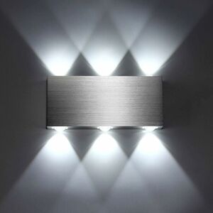 HOOPZI Led Wall Light 6W Indoor Wall Lamp Modern Square Up Down Aluminum Lighting Decoration Light for Bedroom Office Bed Hallway Living Room Hotel Bar Cold