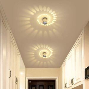 AXHUP LED Wall Light in Aluminium 360° View Spiral Ceiling Lamp Creative Wall Sconce for Entrance Bedroom Living Room (Warm White, 3W) 2PCS