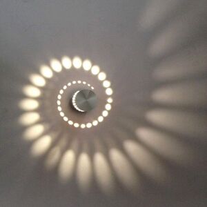AXHUP Led Wall Light in Aluminium 360° View Spiral Ceiling Lamp Creative Wall Sconce for Entrance Bedroom Living Room (Warm White, 3W) 1PCS