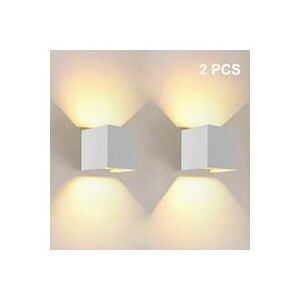TONCHEAN LED Wall Light Indoor Up and Down Wall Lamp Warm White, Adjustable Beam Angle for Home, Hallway Living Room, Bedroom - 2 PCS White