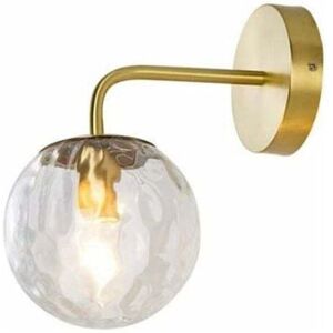 Tonchean - Living Room and Entrance Wall Light - Modern Glass Sconce with Metal and Brass Ball Shade, Simple Wall Lamp for Living Room, Bedroom,
