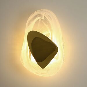 TONCHEAN Living room wall lamp bedroom bedside lamp Nordic creative light luxury study balcony wall post-modern minimalist crystal wall lamp, golden led