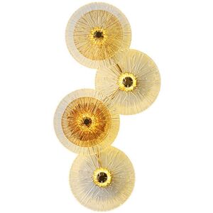 TONCHEAN Luxury Glass Wall Light Copper Wall Sconce, Modern led Wall Lamp Lotus Leaf Hardwired Sconces for Living Room Bedroom Hallway Restaurant Home