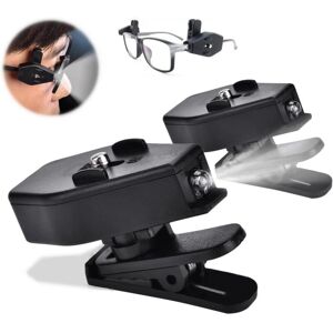 Gotrays - Mini Reading Light Clip-on Cap led Clip-on Light for Safety Glasses Camping Reading Glasses Lamp Fishing Device Maintenance (1 Pair)
