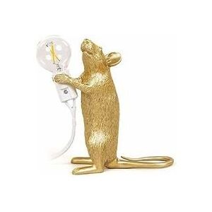 Tonchean - Mini Table Lamp Gold Animal Mouse Table Lamp Nordic Creative Living Room Dining Room Bedroom Clothing Store E12 Lighting(Without Light