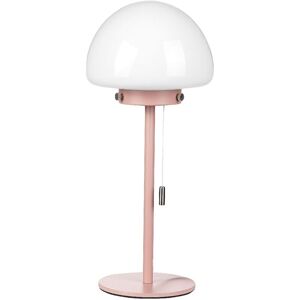 Beliani - Minimalistic Table Lamp with Pull Switch Shade Metal Base Glass Pink Moruga