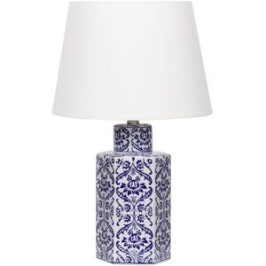 BELIANI Table Lamp MARCELIN Porcelain White/ Blue