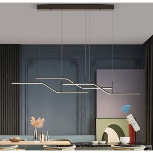 Ganeed - Modern led Pendant Lighting, Dimmable Modern led Chandelier Linear Wave Light Fixture, led Hanging Light Fixture for Dining Room Kitchen