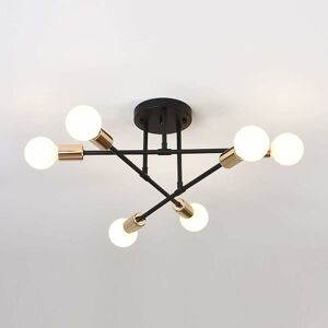 COMELY Modern Ceiling Light, 6-Lights Vintage Lamp, Industrial Chandelier Pendant Light E27 Base, for Living Room Bedroom Kitchen