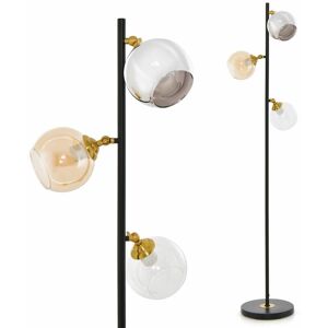 Costway - Modern Floor Lamp Metal Standing Tree Light 3 Glass Globe Hanging Lampshade E27