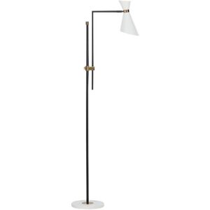 Beliani - Modern Floor Lamp Spotlight Adjustable Metal Shade Marble Base Gold Accents White Melawi