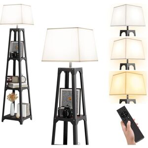 TLILY Modern Floor Lamp with Shelves & Remote Control & Bulb Included Stylish Tall Standing Light for Bedroom, Living Room, Office Durable & Stable Design
