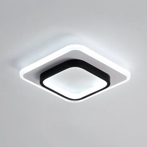Goeco - Modern led Ceiling Light, Square Mode Acrylic Ceiling Lamp 24W, Diameter 24cm, Lighting for Hallway Balcony Staircase, Cold White 6000K Black