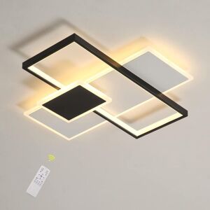 GOECO Modern LED Ceiling Lights, 46W 3680LM Dimmable LED Ceiling Light for Living Room, Bedroom, 50CM Square Simple Black and White Ceiling Lighting