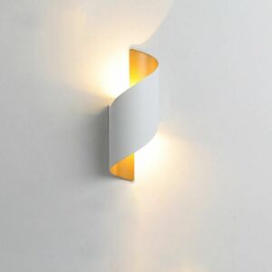 DEWDAT Modern Led Wall Lamp Warm White,Unique Spiral Wall Light, Indoor Wall Sconce for Living Room Hallway Bedroom Cafe Office,White+gold