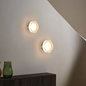 Wottes - Modern led Wall Light Indoor Wall Lamp Round Design Sconce Wall Light Golden 5W Warm White Light 2Pcs
