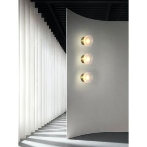 WOTTES Modern led Wall Light Indoor Wall Lamp Round Design Sconce Wall Light Golden 5W Warm White Light 3Pcs