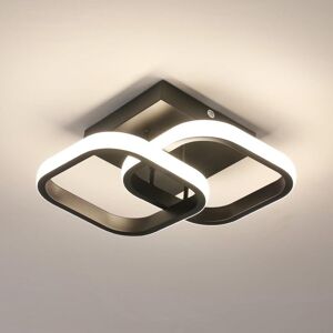 TONCHEAN Modern Square led Ceiling Light, Black Bedroom Ceiling Lamp 2137LM, 29CM Acrylic Ceiling Light Fixture, Natural Light 4500K, for Living Room Kitchen