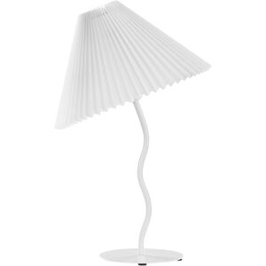 Beliani - Modern Table Lamp Bedside Light Metal Base Synthetic Pleated Shade White Alwero