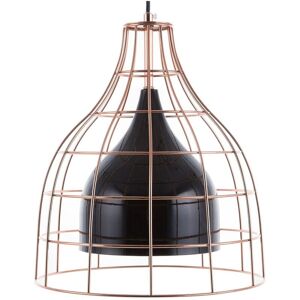 Beliani - Modern Vintage Copper Pendant Lamp Hanging Light Cage Shape Metal Tresa