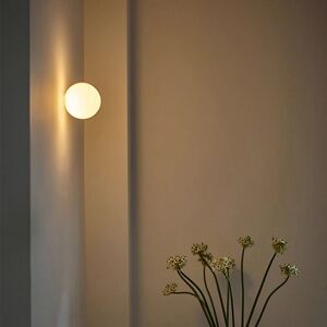 WOTTES Modern Wall Lamp Indoor Wall Sconce Lights Glass Globe Wall Light Fixtures Matte White Ceiling Light 5W Warm Light G9 Ø12cm