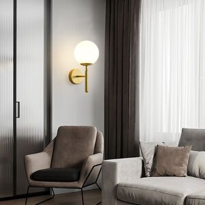 TONCHEAN Modern wall lamp led wall lamp led wall lamp Mirror lamp led glass wall lamp Modern wall lamp Interior. Milky white cover - Gold Without light