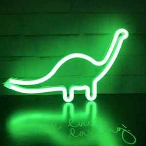 Dewdat - Neon Light Sign, Dinosaur Decoration Lamp, Kids Wall Sign, Battery or usb Gift, led Night Light for Girls Room, Living Room, Christmas,