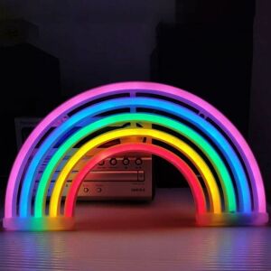 Dewdat - Neon Sign Rainbow Night Light led Lamp Night Wall Sconce led Neon Lights Light Neon Signs,Battery or usb Powered,Wall Decoration,Christmas
