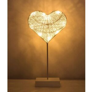 Memkey - Night Light for Kids, Decorative led Desk Lamp, Battery Operated Heart Shaped led Bedside Lamp, Night Lighting, Warm White Light