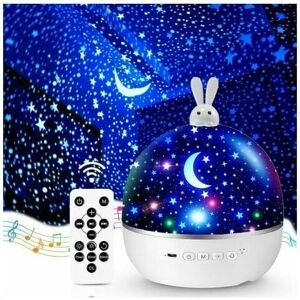 DEWDAT One Fire Baby Night Light Starry Sky Projector Bluetooth Music and Light Night Light 8 Movies Kids Night Light 360 Rotate Remote Control Night Light