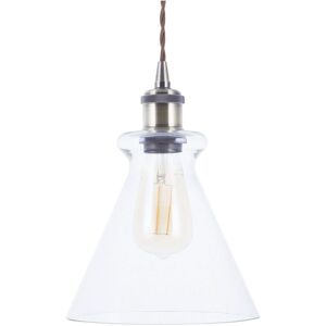 Beliani - Industrial Pendant Ceiling Lamp Light Loft Clear Glass Transparent Brass Bergantes
