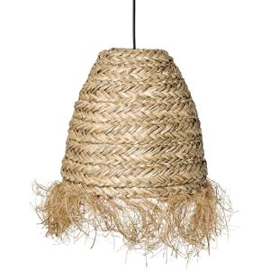 Beliani - Pendant Lamp Hanging Seagrass Shade with Fringe Boho Style Woven Handmade Lighting Natural Morovis