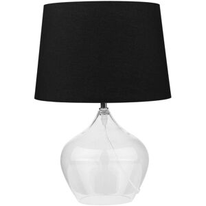 Beliani - Modern Bedside Table Lamp Transparent Glass Base Black Drum-Shaped Shade Osum