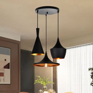 AXHUP Pendant Lighting Fixture, Modern Musical Instrument Shape Hanging Ceiling Lamp Fitting, Vintage Chandelier with Metal Lampshade for Living Room
