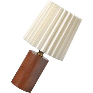 Tonchean - Pleated Table Lamp Modern Bedside Lamp with Wooden Base Desk Reading Light for Bedroom Living Room Dorm