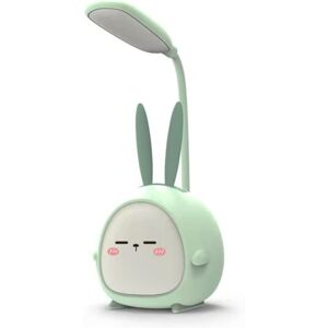 GOTRAYS Portable Led Desk Lamp with Night Light Cute Rabbit Foldable usb Rechargeable Reading Lamp for Kids Bedroom Bedside Office (Green Rabbit)