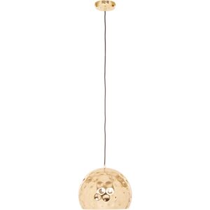 Premier Housewares - Ceiling Lights White Finish White Round Hammered Pattern Shape Pendant Light Antique Ceiling Lighting Contemporary Pendant