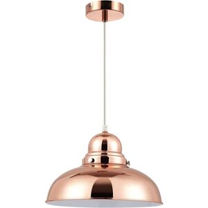 Premier Housewares - Chandelier / Ceiling Light Copper Finish Bell Shaped Pendant Lights For Ceiling / Hallway / Living Room Robust Metal Hanging